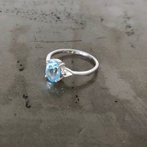 Sterling Silver Aquamarine Ring